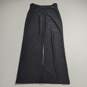 Nike Womens Small S Black Leggings Straight Leg Yoga Pants Solid Logo Swoosh